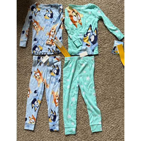 Toddler 4 piece Snug Fit Bluey and Bingo Cotton Pajama Set 4T NWT - Picture 5 of 6